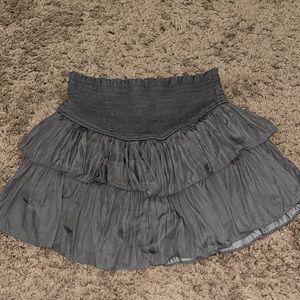 Grey mini ruffle skirt